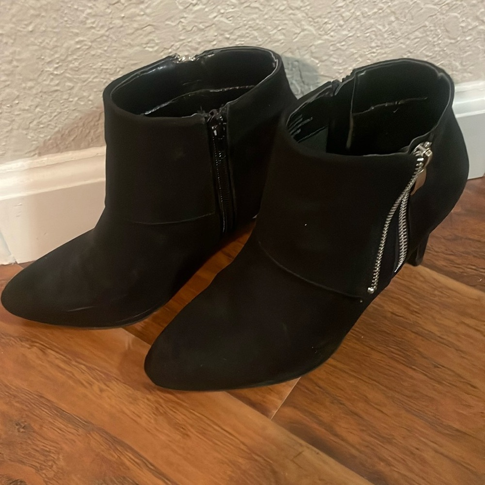Black suede ankle boots  3” heel